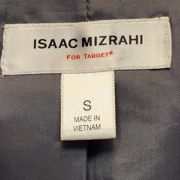 Isaac Mizrahi Gray and White Pinstripe Structured Blazer - Size S - Picture 3 of 4
